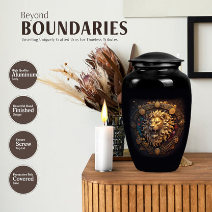 Classic 10-inch Zodiac Urn made of Aluminium.
