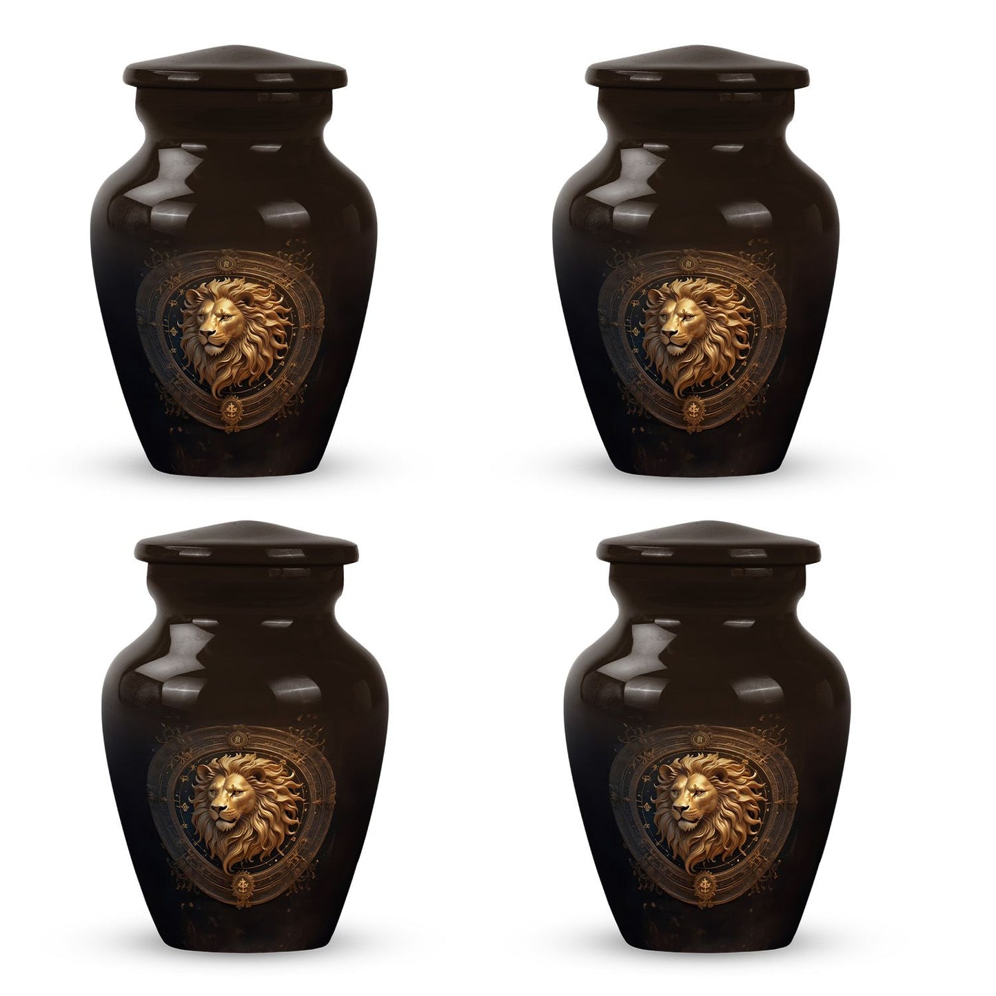 Personalized Lion Memorial Urn for Human Ashes - 10-inch, 200 cu in - Yatskia