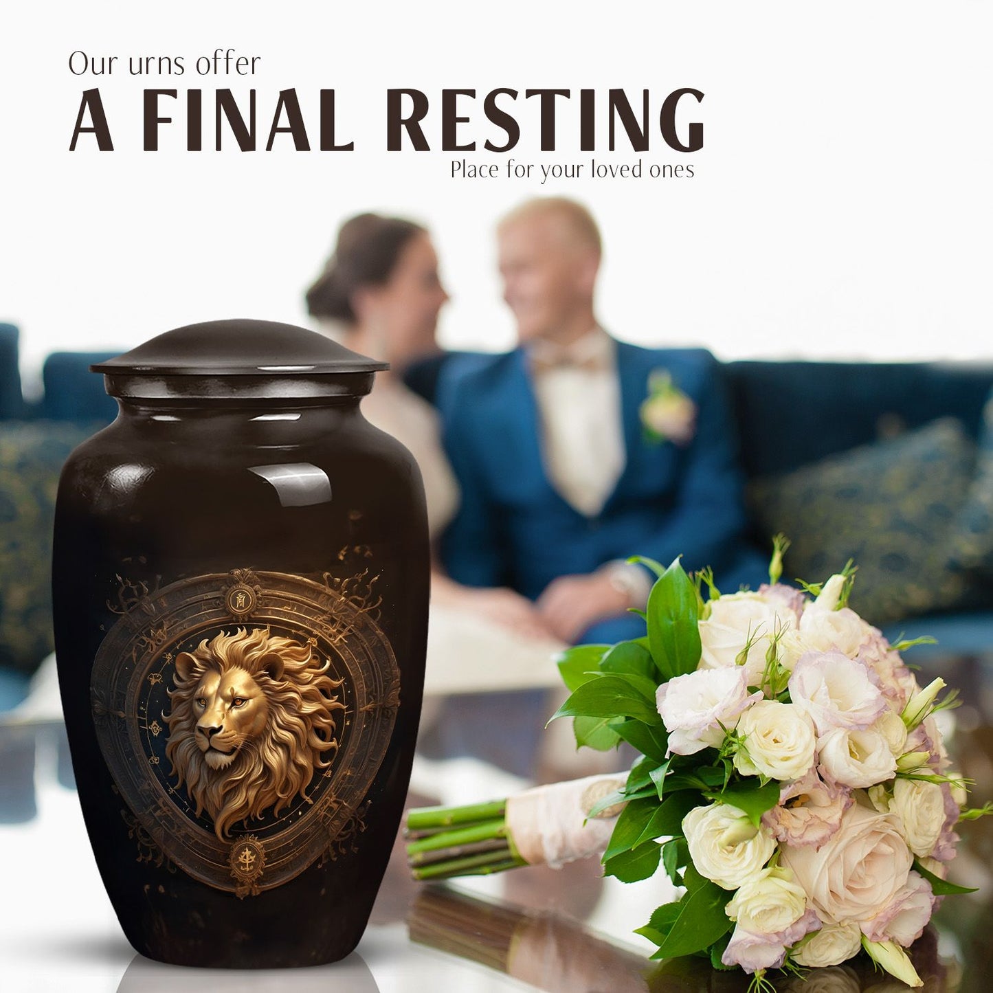 10-inch Zodiac-themed classic memorial urn.