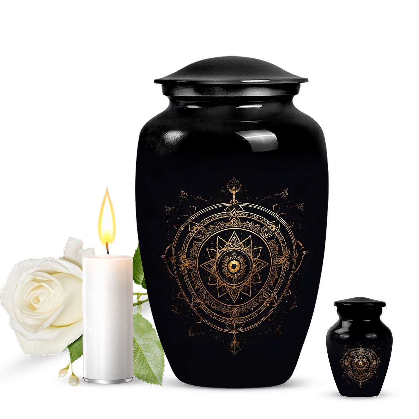 Personalized Religious Cremation Urn for Adult Female - 10-inch, 200 cu in - Yatskia