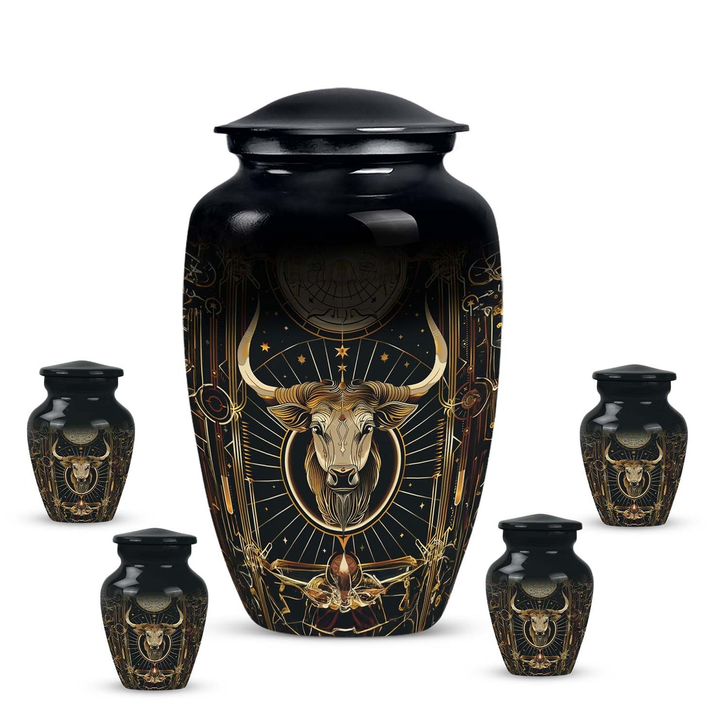 Personalized Zodiac Cremation Urn for Human Ashes - 10-inch, 200 cu in - Yatskia