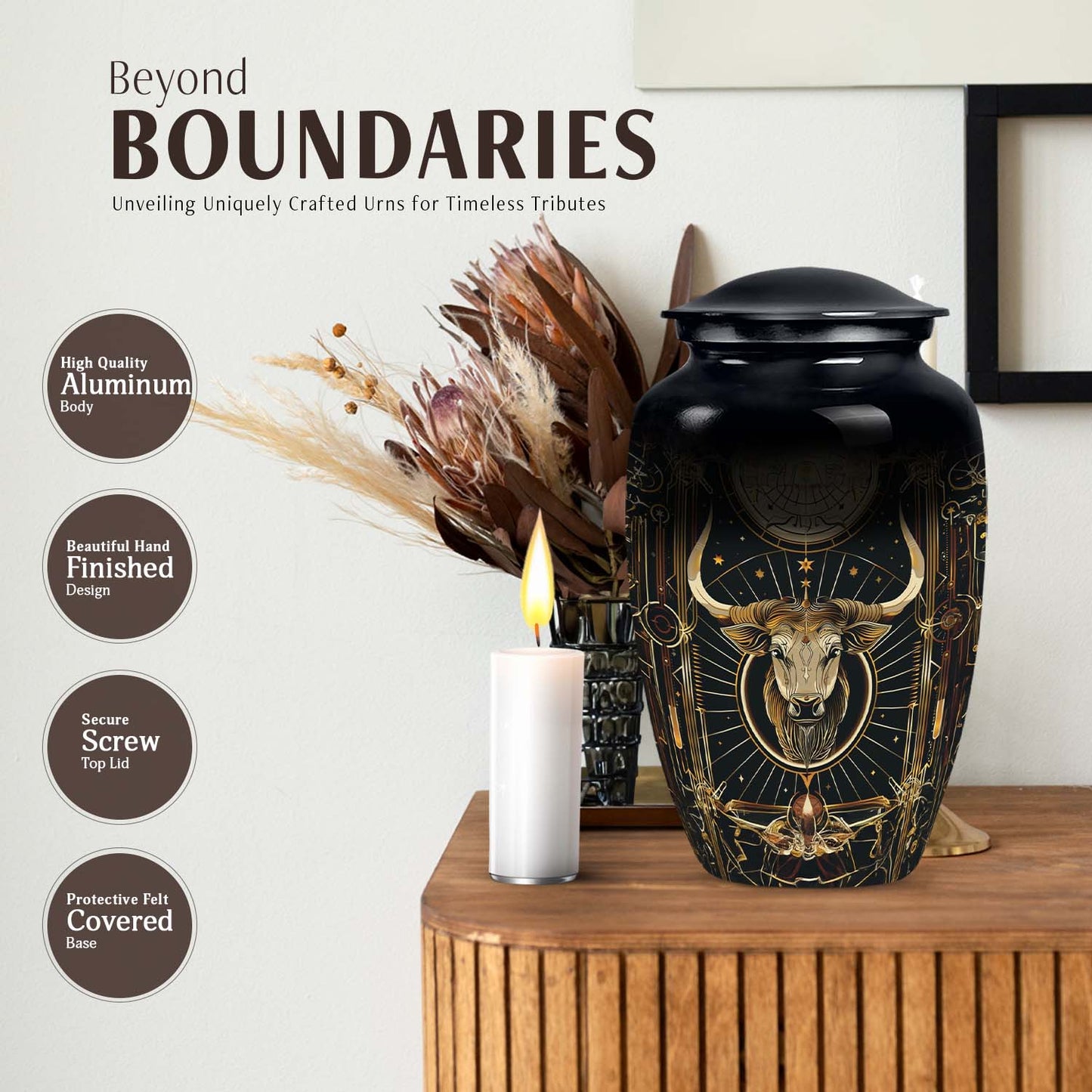 10-inch Zodiac themed Classic Urn for ashes