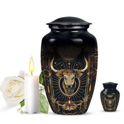 Personalized Zodiac Cremation Urn for Human Ashes - 10-inch, 200 cu in - Yatskia