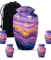 Purple Abstract Memorial Ashes Urn For Mom - Cremation Urns For Women