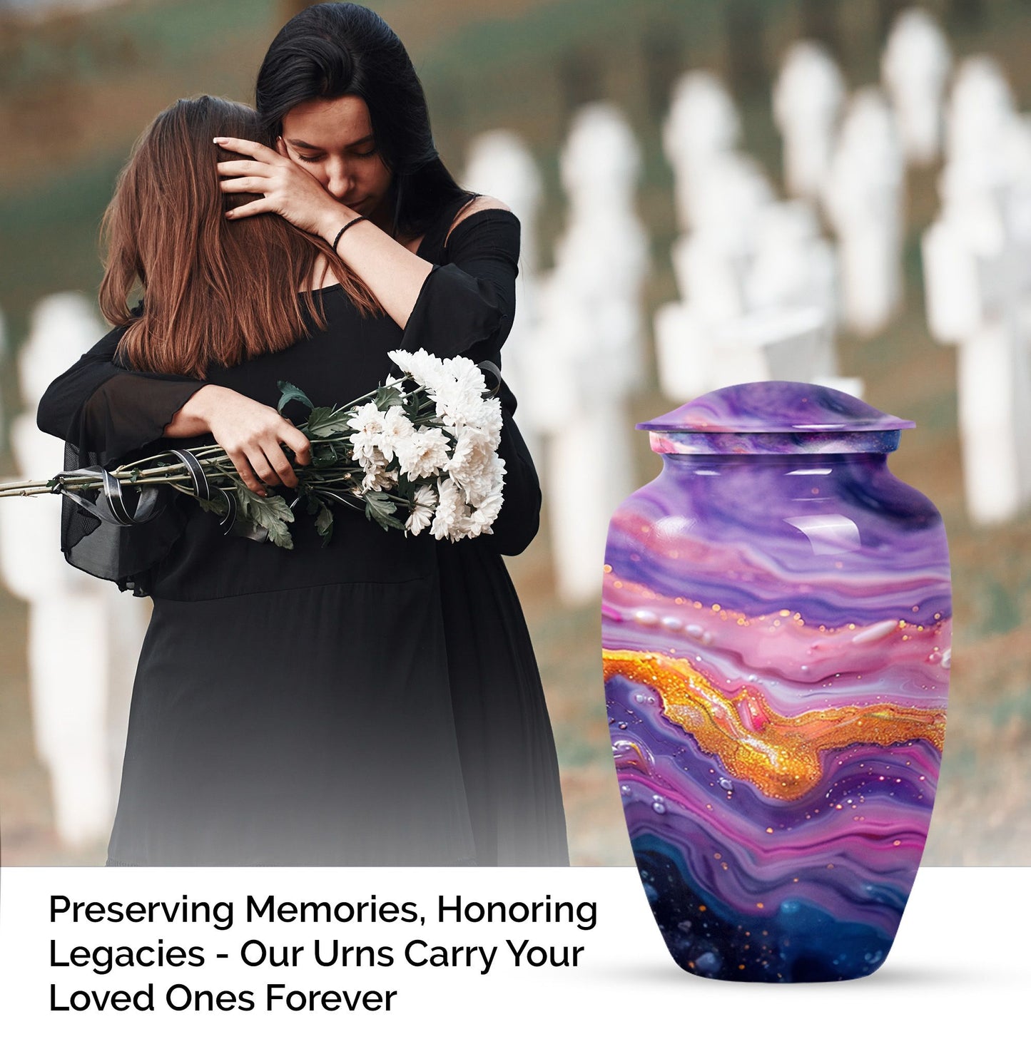 Vibrant Swirl Urn for ashes.