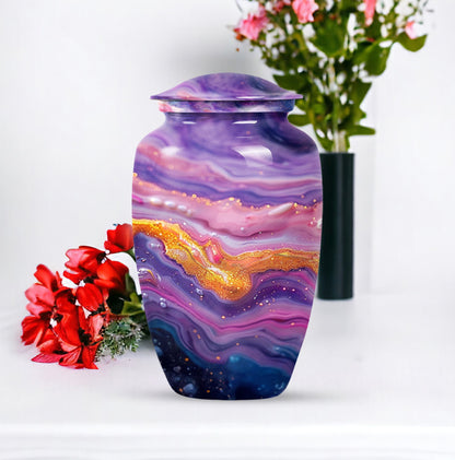 Vibrant Swirl Urn for ashes.