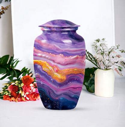 Vibrant Swirl Urn for ashes.