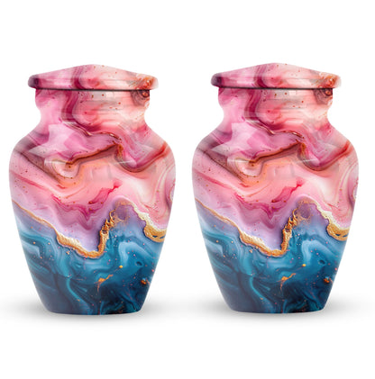 Pink Personalized Marble Cremation Urn for Adult Male - 10-inch, 200 cu in - Yatskia