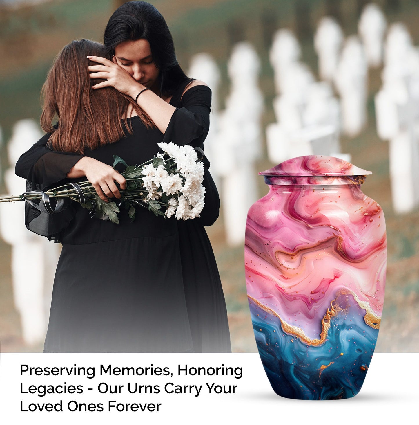 Vibrant Swirl 10-Inch Classic Memorial Urn