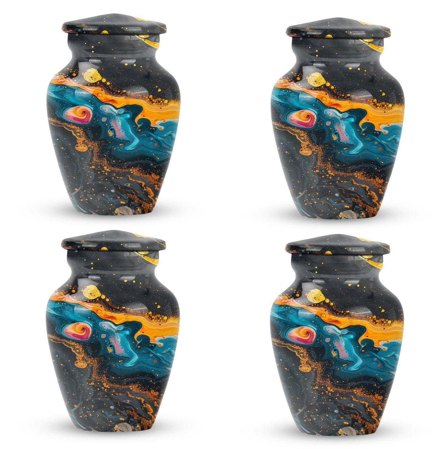 Colorful Personalized Marble Keepsake Urn for Human Ashes - 10-inch, 200 cu in - Yatskia