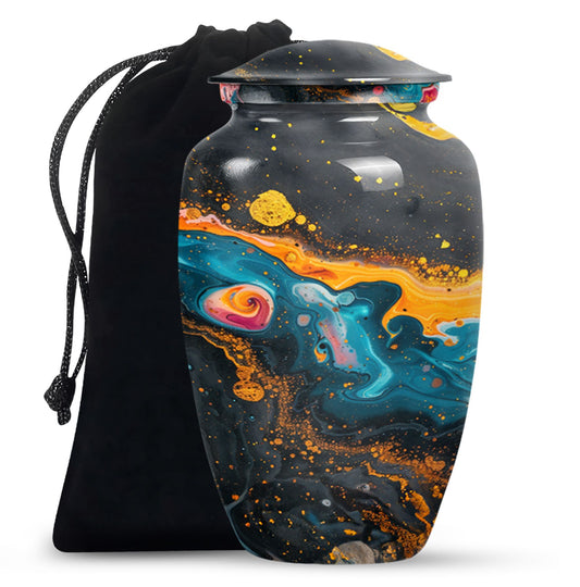 Abstract Small Keepsake Urns For Human Ashes - Colorful Memorial Urn