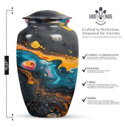 Classic Vibrant Swirl Urn.