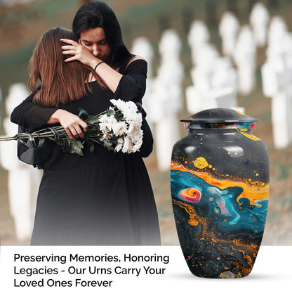 Classic Vibrant Swirl Urn.