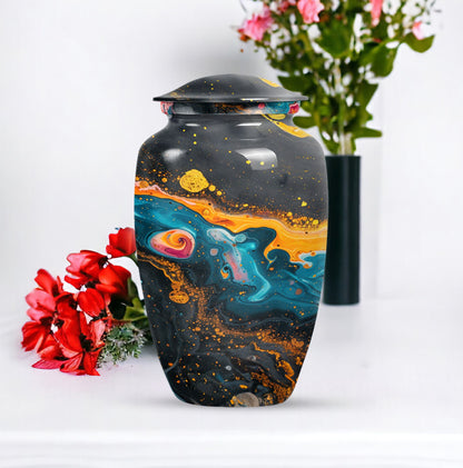 Classic Vibrant Swirl Urn.