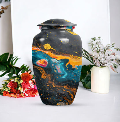 Classic Vibrant Swirl Urn.