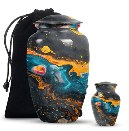 Classic Vibrant Swirl Urn.