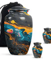 Abstract Small Keepsake Urns For Human Ashes - Colorful Memorial Urn