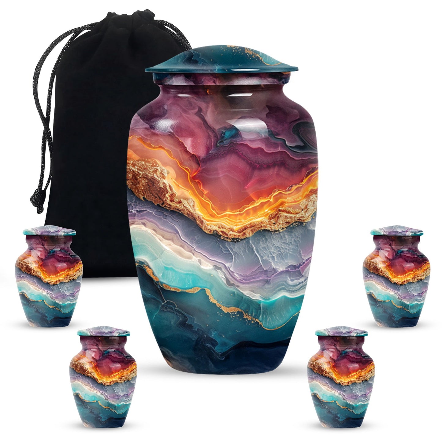 Personalized Marble Memorial Urn for Adult - 10-inch, 200 cu in - Yatskia