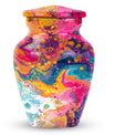 Colorful Abstract Urn For Ashes Adult Male - Large Memorial Urn Keepsake
