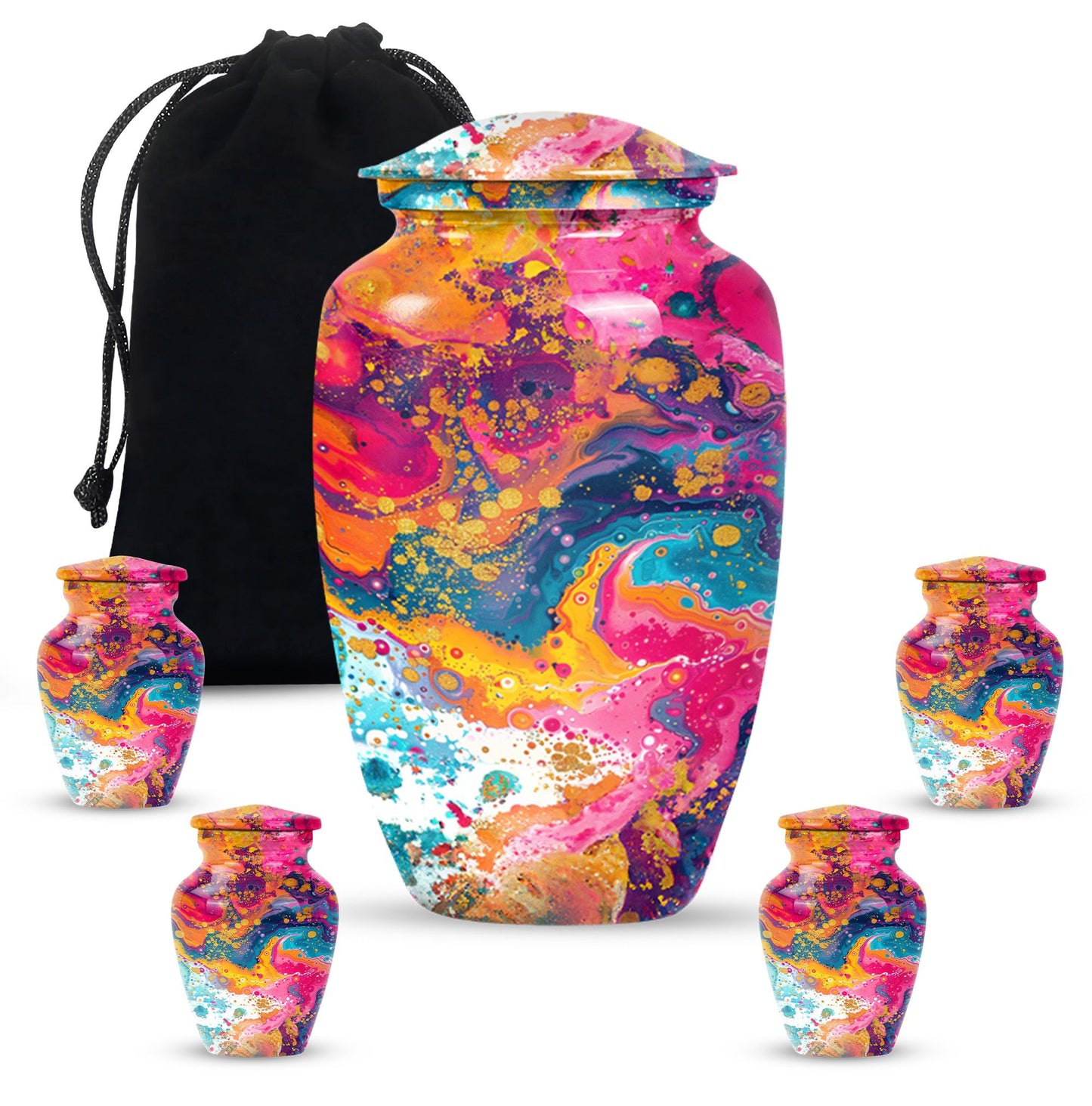 Colorful Personalized Marble Keepsake Urn for Human Ashes - 10-inch, 200 cu in - Yatskia