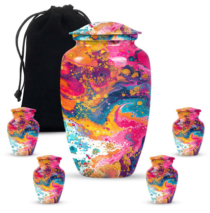Colorful Personalized Marble Keepsake Urn for Human Ashes - 10-inch, 200 cu in - Yatskia