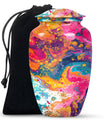 Colorful Abstract Urn For Ashes Adult Male - Large Memorial Urn Keepsake