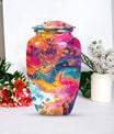 10 inch vibrant swirl urn made of aluminum for adult ashes
