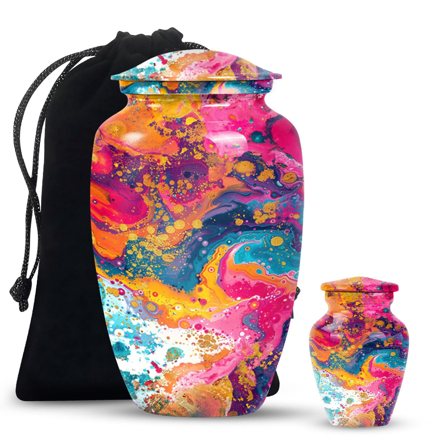 Colorful Personalized Marble Keepsake Urn for Human Ashes - 10-inch, 200 cu in - Yatskia