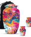 Colorful Abstract Urn For Ashes Adult Male - Large Memorial Urn Keepsake