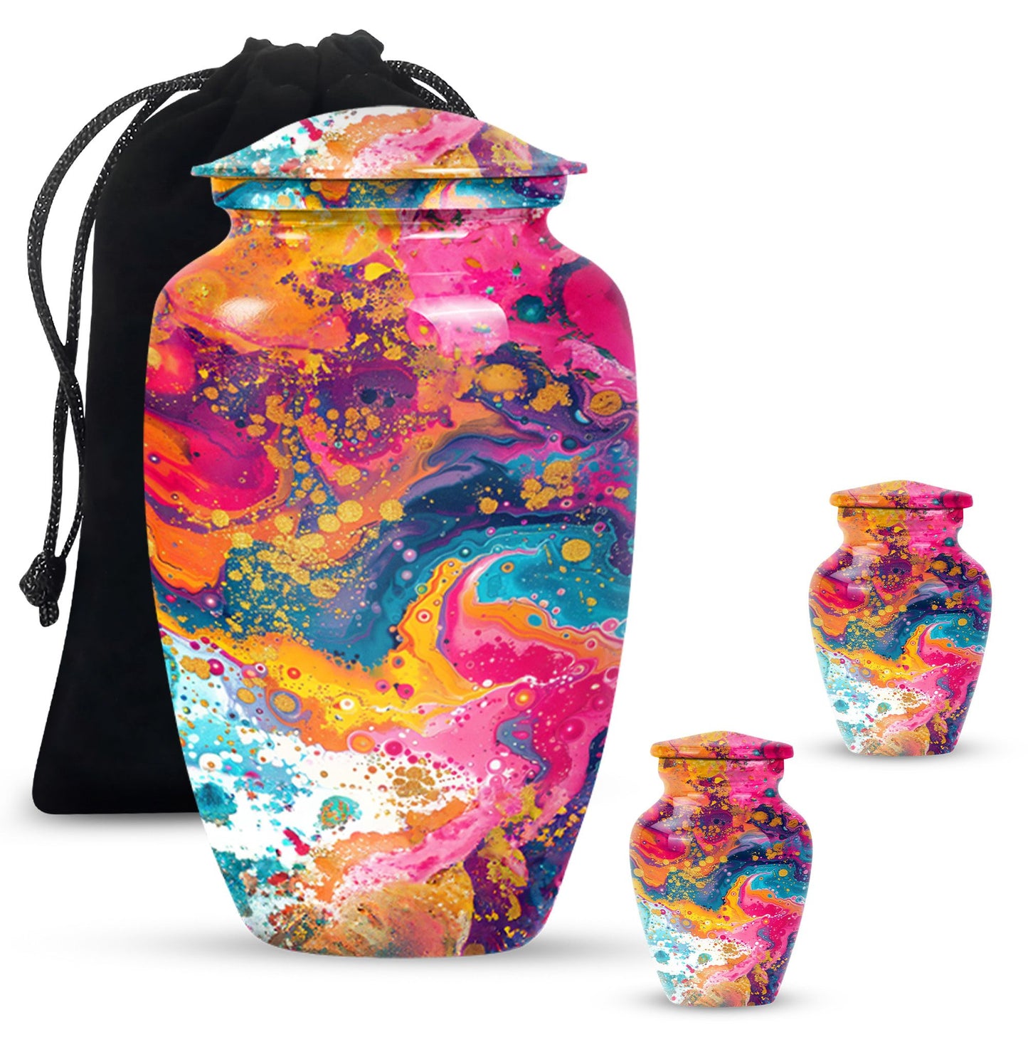 Colorful Personalized Marble Keepsake Urn for Human Ashes - 10-inch, 200 cu in - Yatskia
