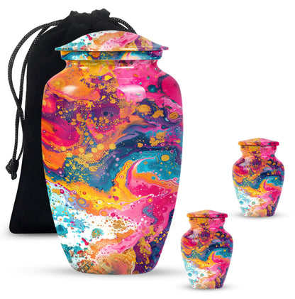 Colorful Personalized Marble Keepsake Urn for Human Ashes - 10-inch, 200 cu in - Yatskia