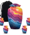 10-inch vibrant swirl urn.