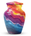 10-inch vibrant swirl urn.