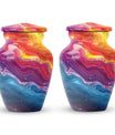10-inch vibrant swirl urn.