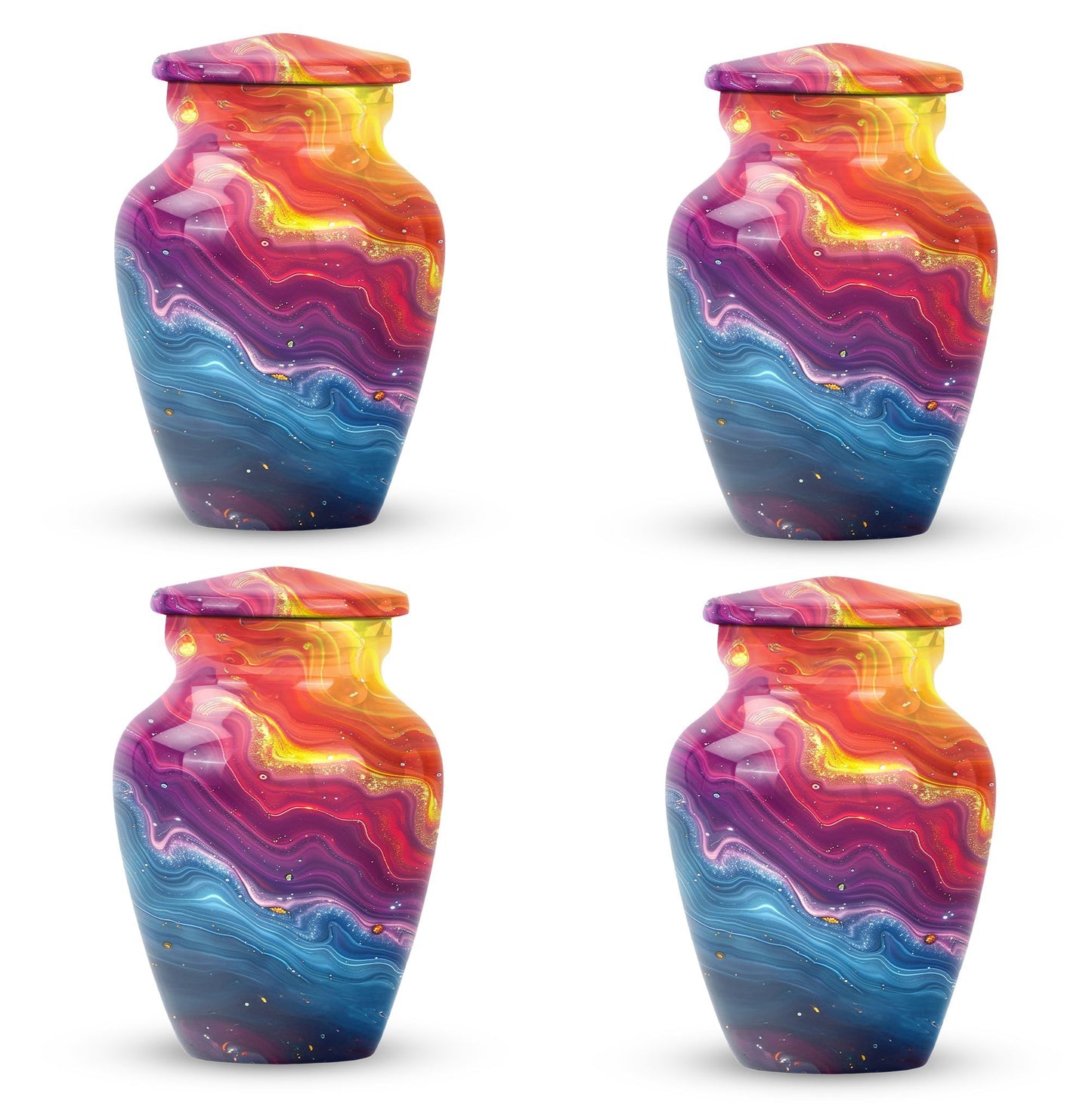 10-inch vibrant swirl urn.