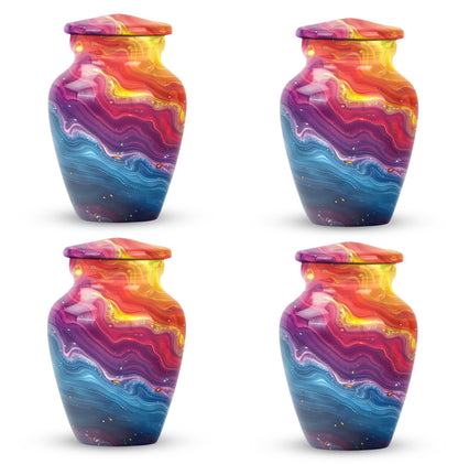 10-inch vibrant swirl urn.