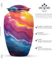 10-inch vibrant swirl urn.