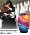 10-inch vibrant swirl urn.