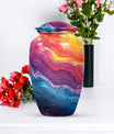 10-inch vibrant swirl urn.
