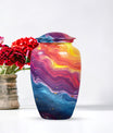 10-inch vibrant swirl urn.