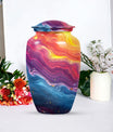 10-inch vibrant swirl urn.
