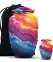 10-inch vibrant swirl urn.
