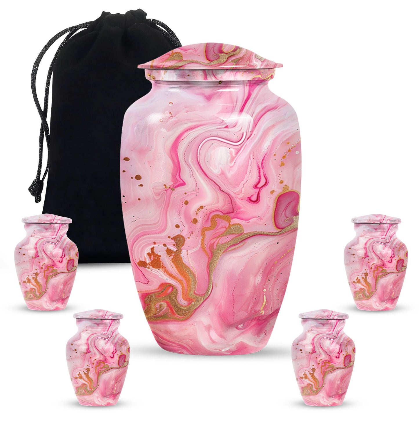 Vibrant Swirl Urn, large Abstract Aluminium burial urn for ashes for women