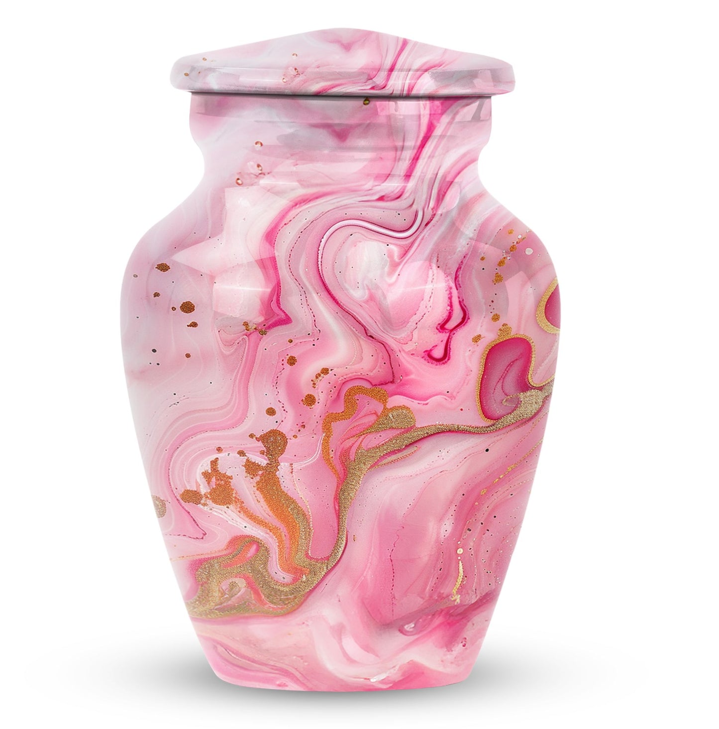 Vibrant Swirl Urn, large Abstract Aluminium burial urn for ashes for women