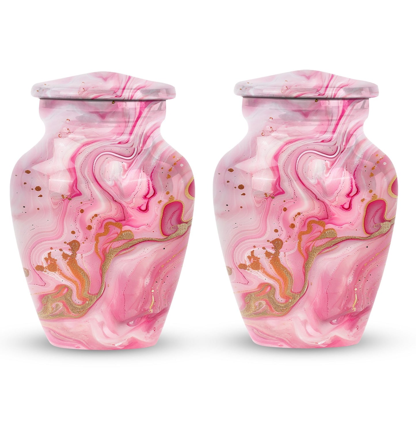 Vibrant Swirl Urn, large Abstract Aluminium burial urn for ashes for women