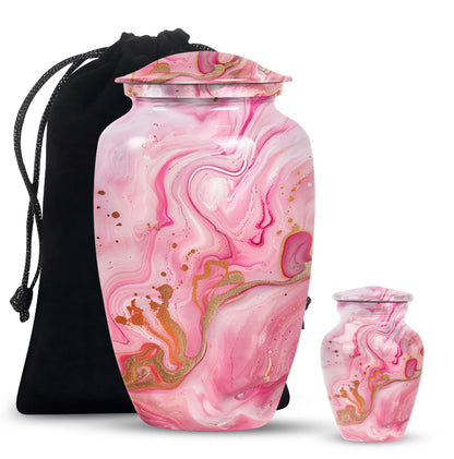 Vibrant Swirl Urn, large Abstract Aluminium burial urn for ashes for women