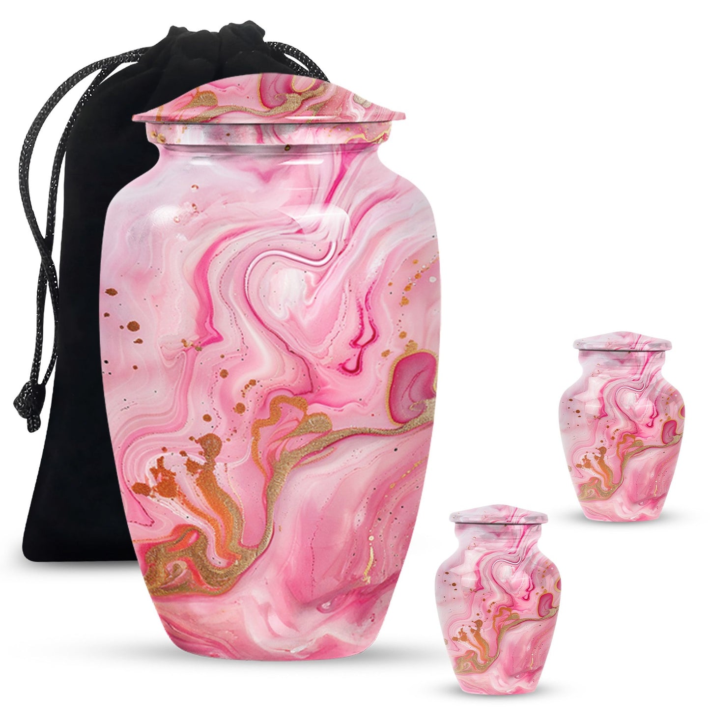 Vibrant Swirl Urn, large Abstract Aluminium burial urn for ashes for women