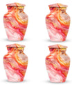 A 10 inch Vibrant Swirl memorial urn for burial, with an aluminimum finish in an abstract design
