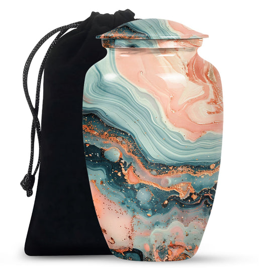 10-inch Vibrant Swirl Urn.