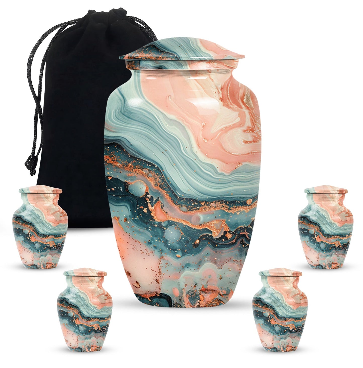 10-inch Vibrant Swirl Urn.